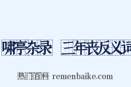 啸亭杂录·三年丧反义词是什么意思的图片